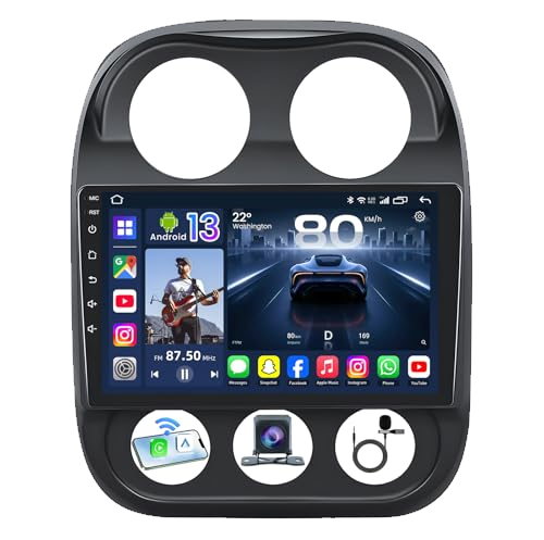 8Core Car Radio Stereo for Jeep Compass Patriot 2010-2016:10" Upgrade 5G WiFi 1280 * 800 Touchscreen Head Unit Wireless Carplay/Android Auto/1080P Backup Camera/GPS/FM/SWC/Mirror Link